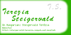 terezia steigervald business card